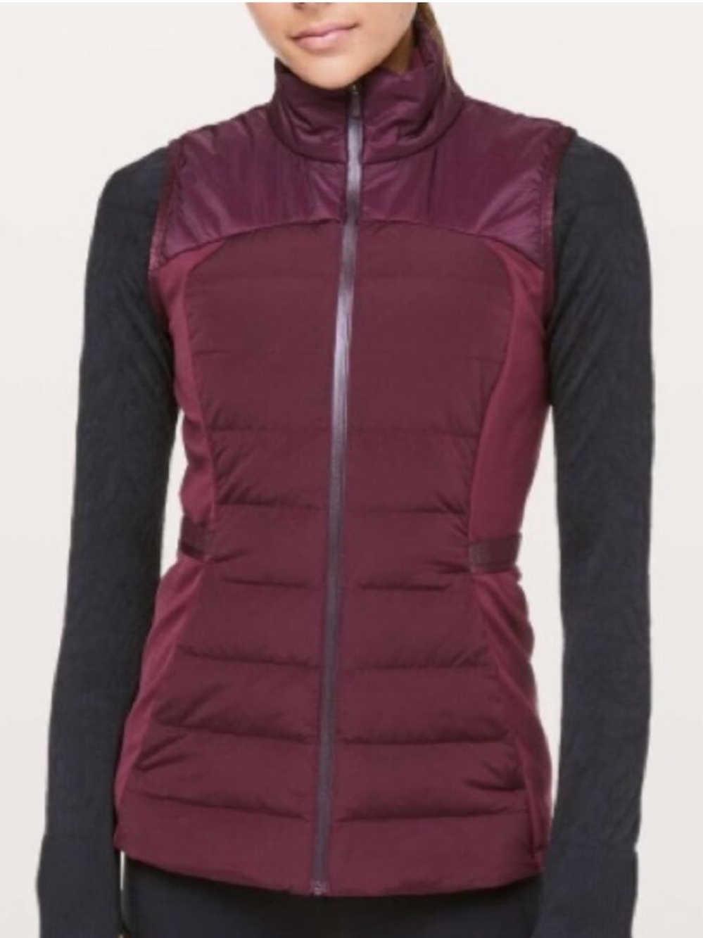 Lululemon Women's Burgundy Down For It All Sleeveless Thermal Puffer Vest Sz 12
